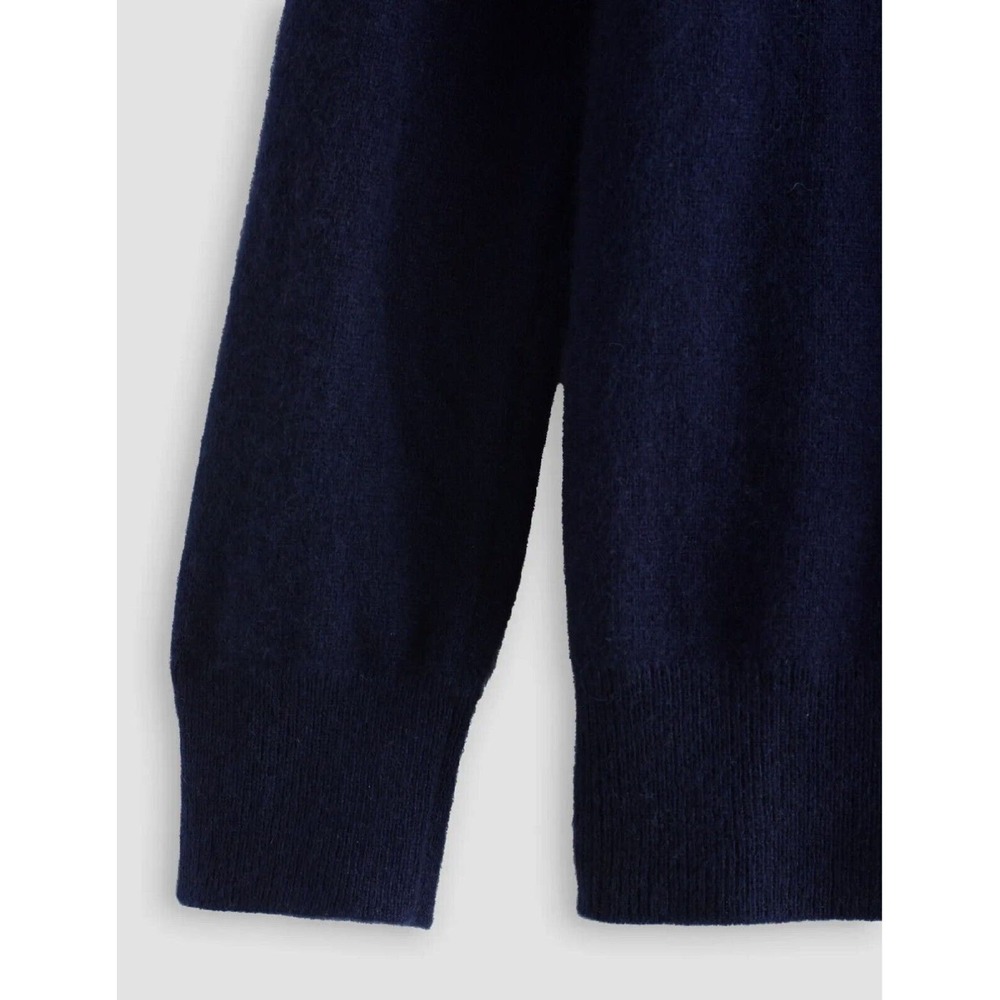 Washable Cashmere Crewneck Navy Sweater sz 12 - Picture 3 of 4